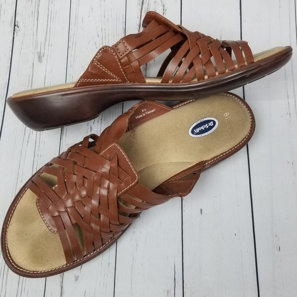 Dr.Scholls | Brown Braided Wedges Slip On Sandals